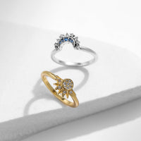Dazzling Sun & Moon Friend Ring Set